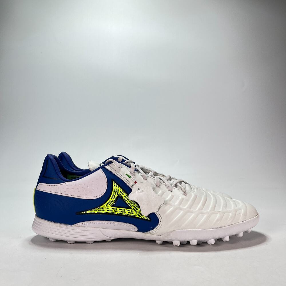Pirma Brasil Reinier Turf 3043 White Blue Low Top Soccer Shoes Men's Size 12